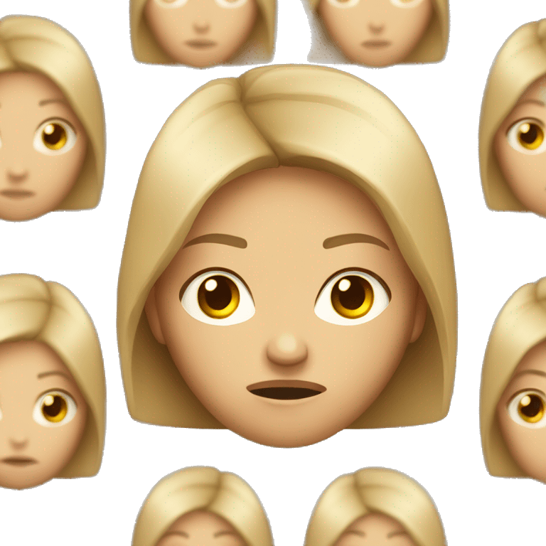 angry woman white tanned skin brown to blond hair  emoji