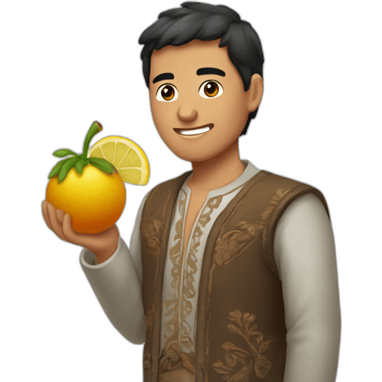 Hombre peruano con una paloma en el hombre, el hombre esta babeandose emoji