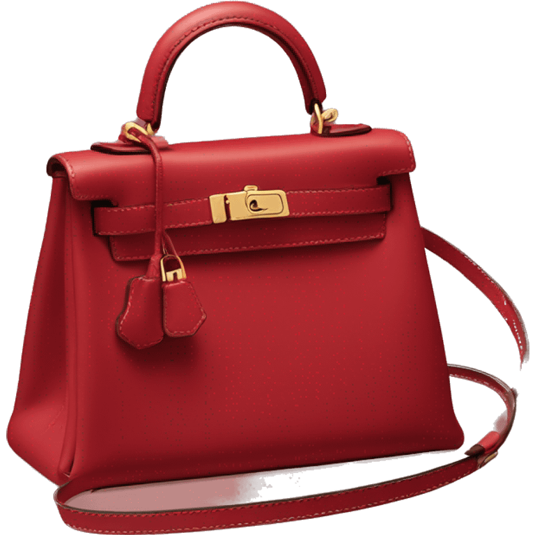 Mini Kelly bag (Hermes) cherry red color emoji