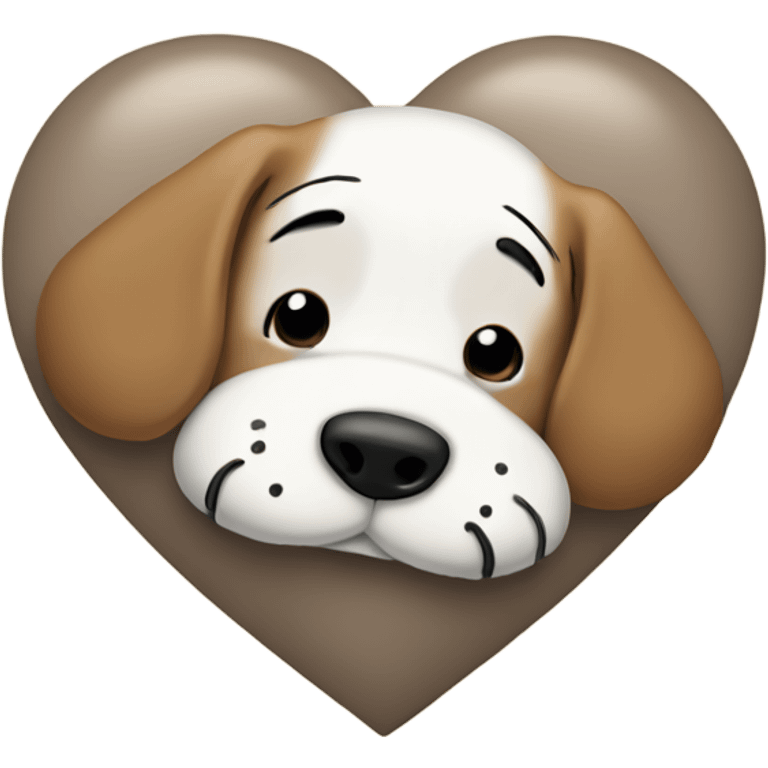 Snoopy laying on a beige heart  emoji