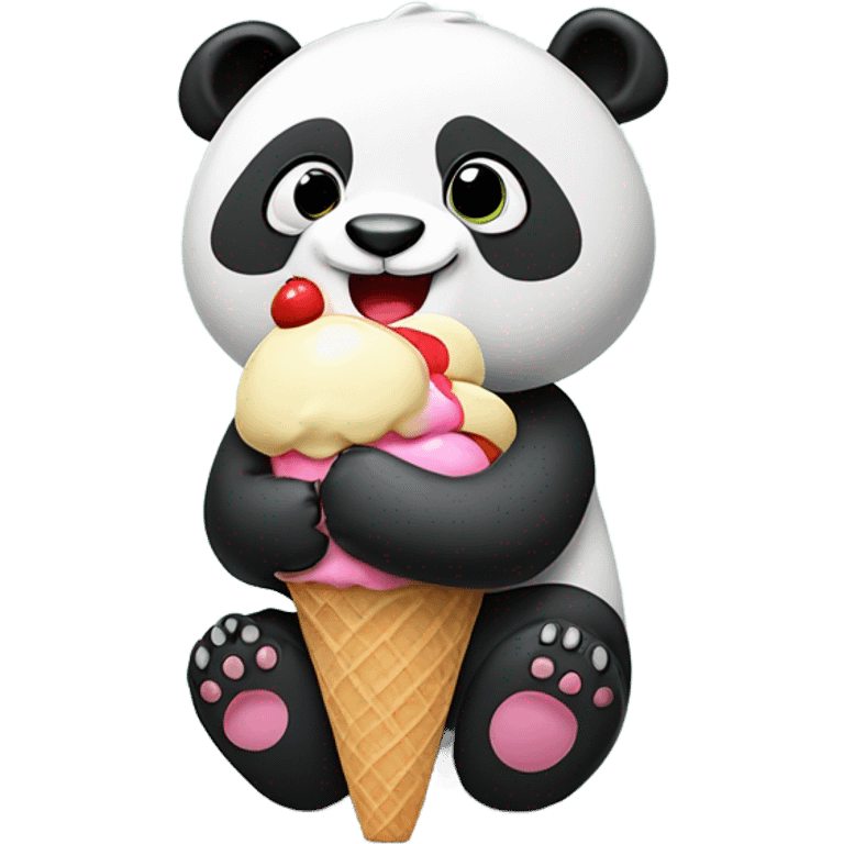 Panda eating ice cream emoji