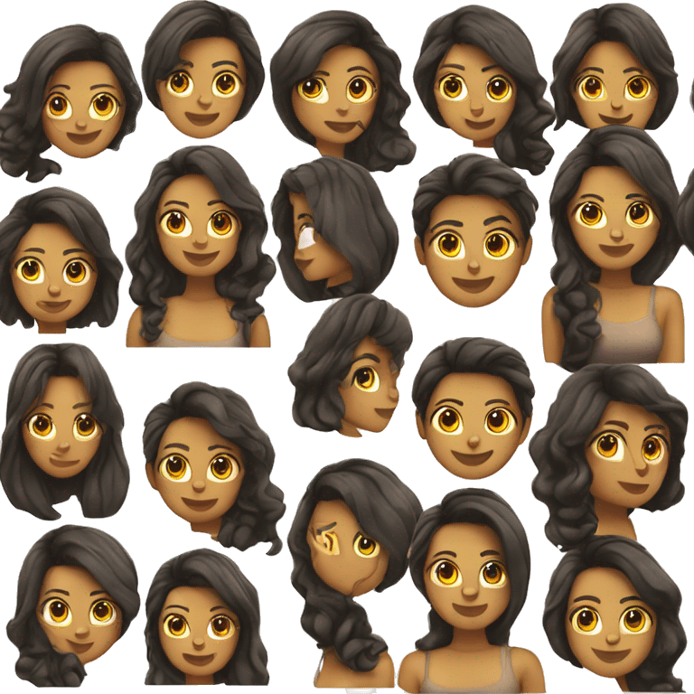 Chica latina con cabello negro lacio largo emoji