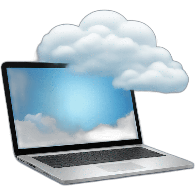 Laptop in the cloud emoji