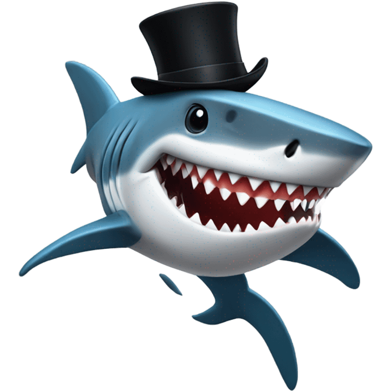 Shark with a top hat dancing Elvis style emoji