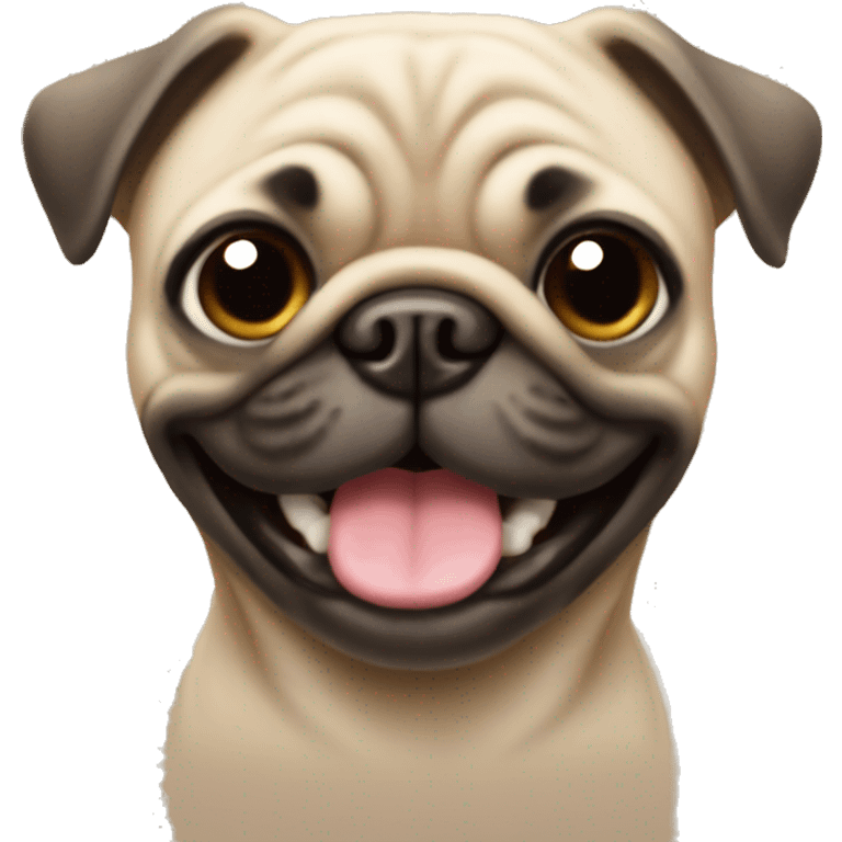 Beige pug smiling emoji