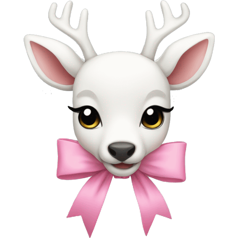 White deer pink bow emoji