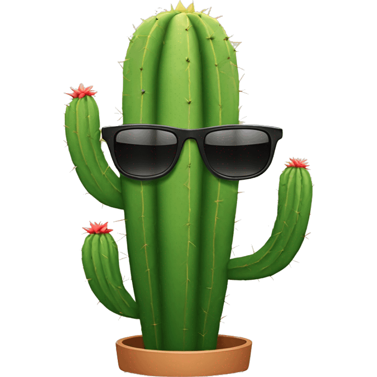 cactus with sunglasses and no pot emoji