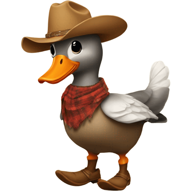 Goose wearing cowboy boots emoji