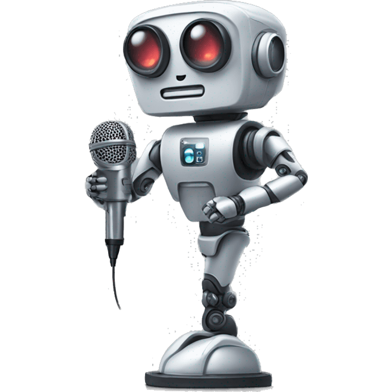 robot with microphone in hand emoji