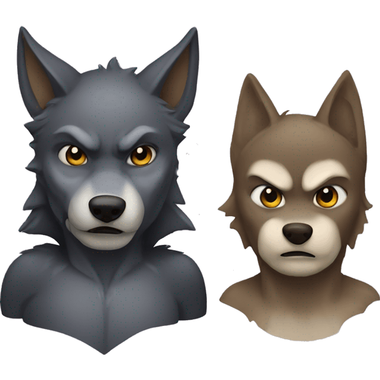 Wolf and bat emoji