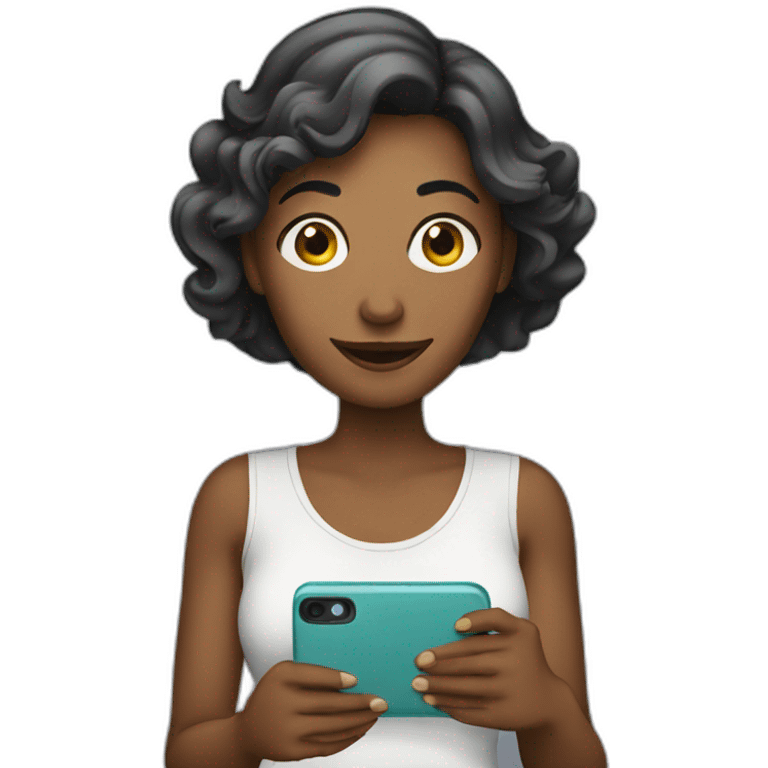 women with smartphone emoji