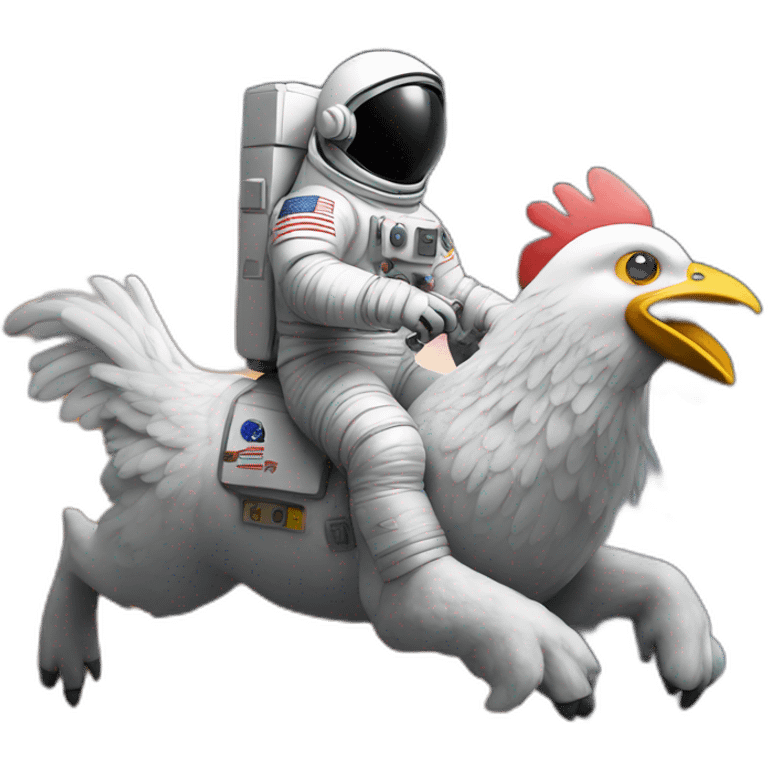 astronaut riding on chicken emoji