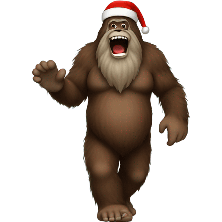 bigfoot as santa claus emoji