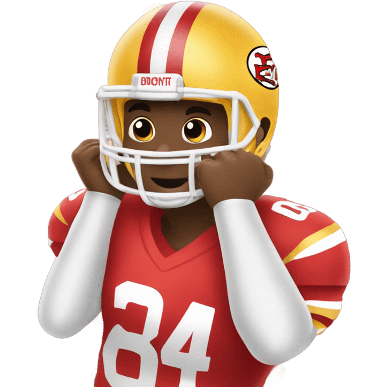 A football player eating a Big Mac emoji