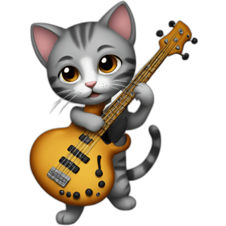 Kitten playing bass emoji