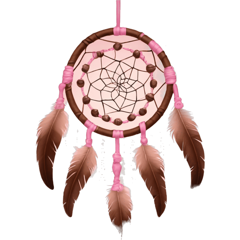  Simple pink and brown dream catcher with feathers  emoji