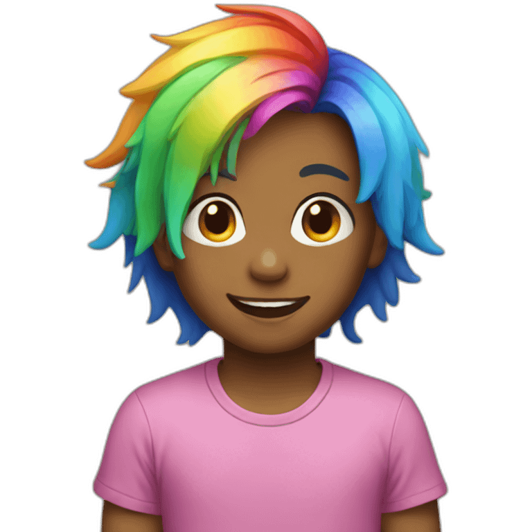 kid with rainbow hair emoji