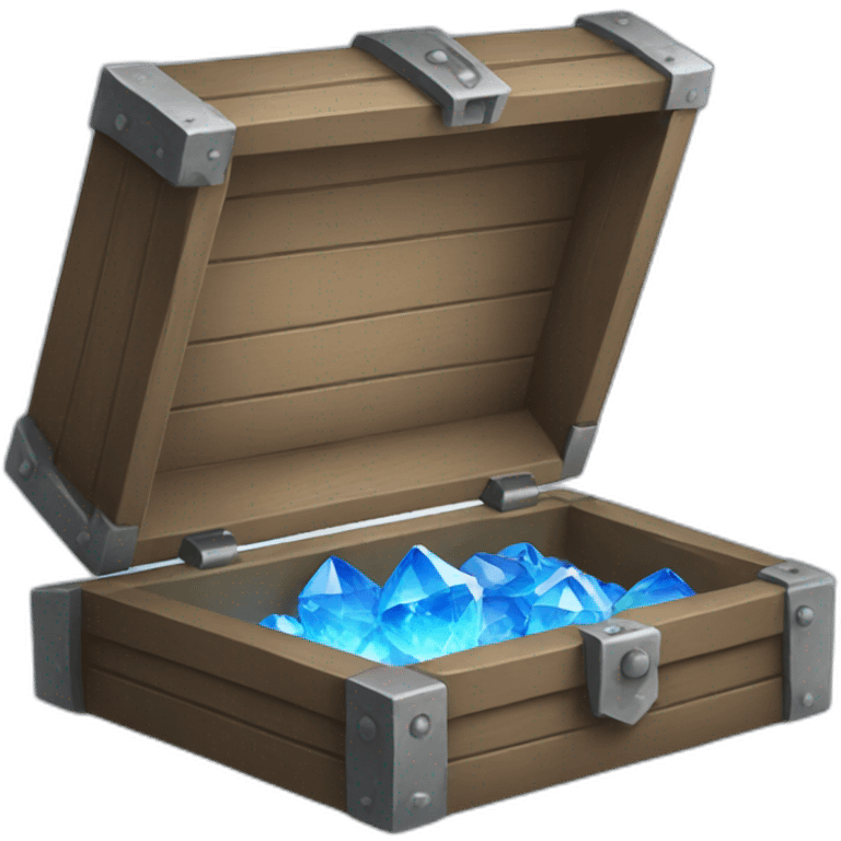 guy opening a chest with blue crystals emoji