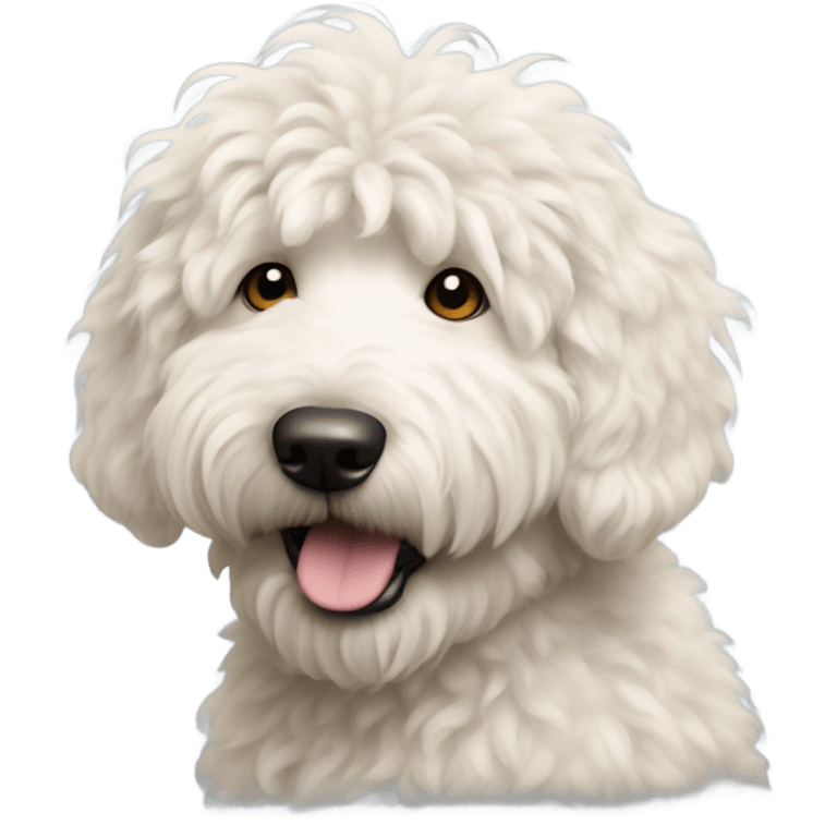 White golden doodle emoji