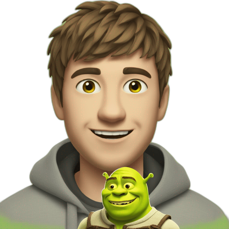 Mrbeast combined with Shrek emoji