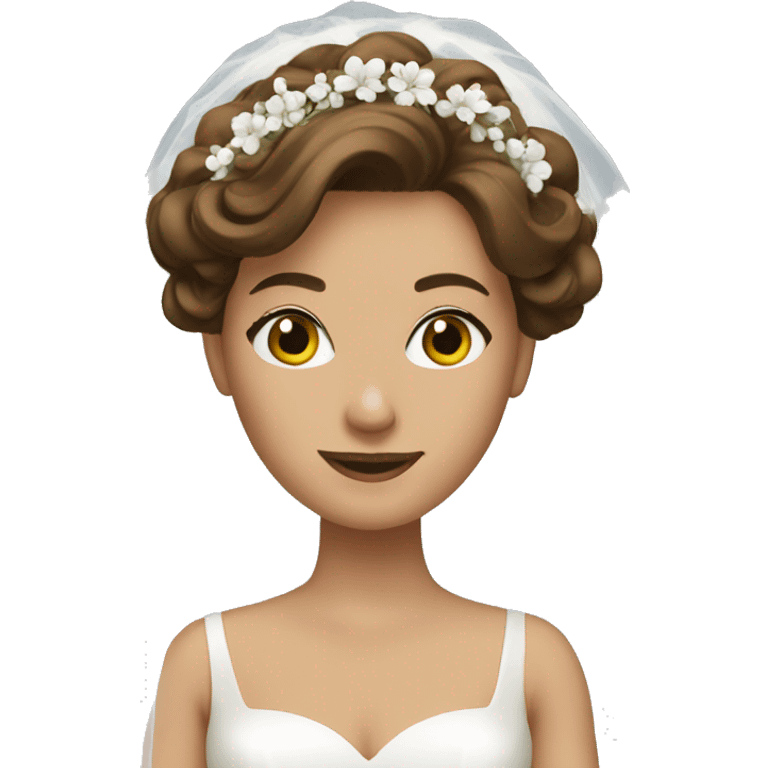 A brown haired bride  emoji