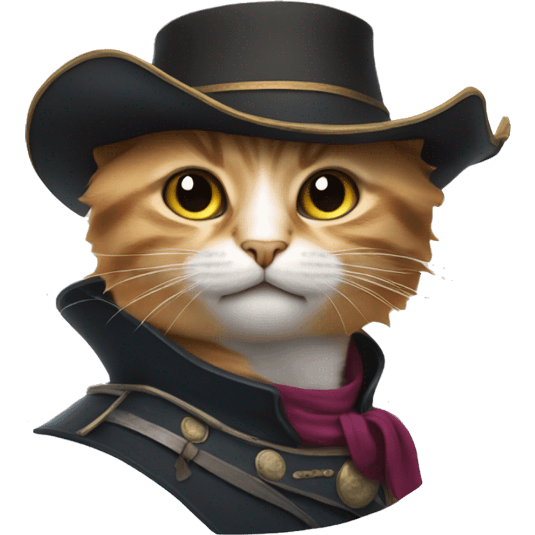 cat with musketeer hat emoji