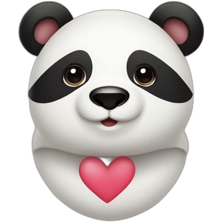 a panda bear in love emoji