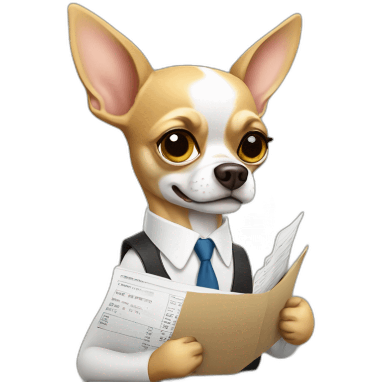 chihuahua paying taxes emoji