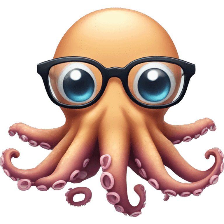 cute octopus with glasses emoji