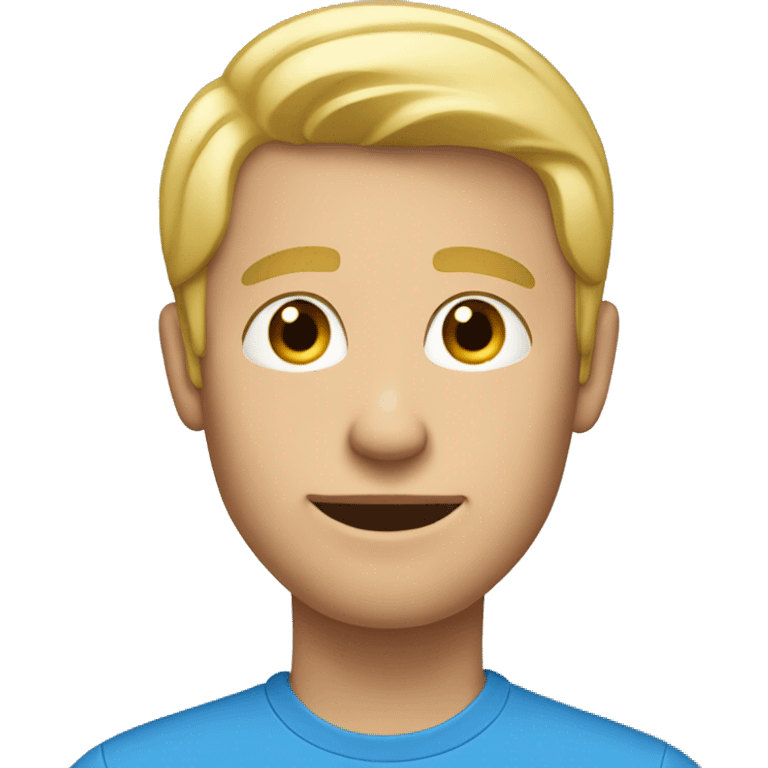 Blonde guy with blue shirt emoji