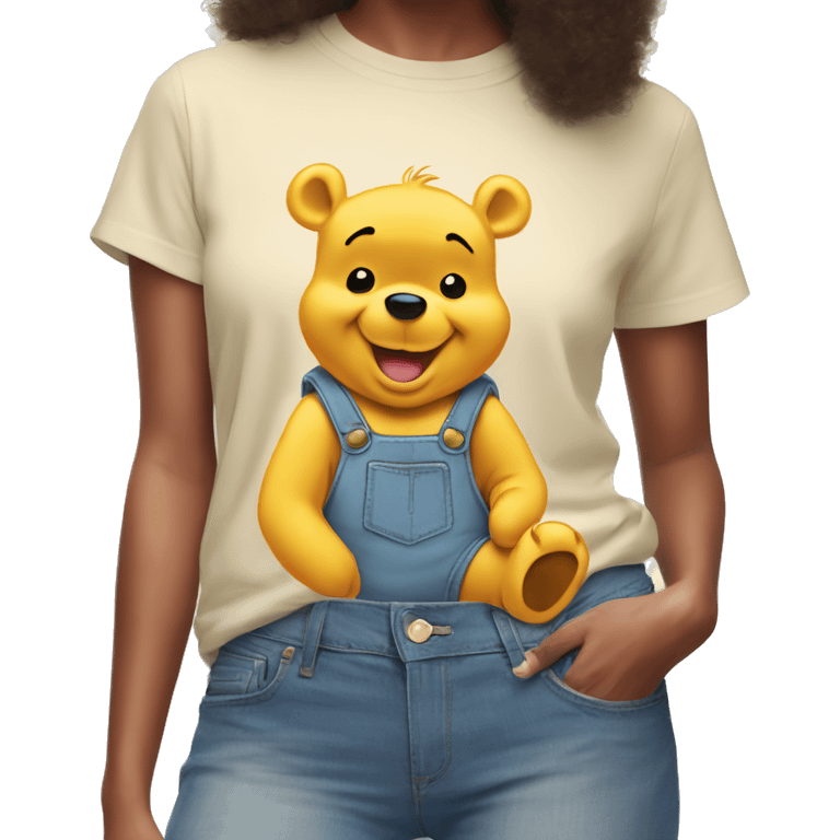 Winnie the pooh tshirt and jeans emoji