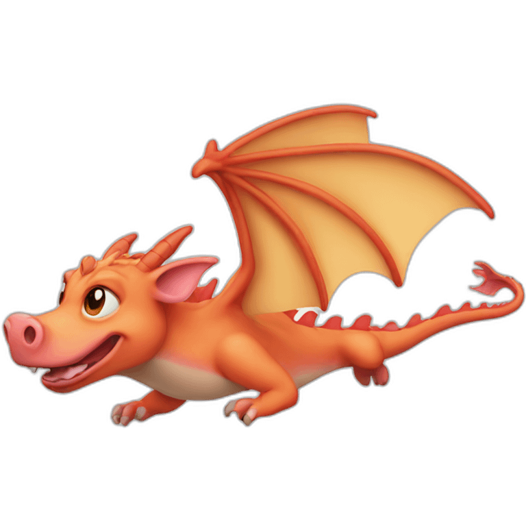 flying dragon with pig nose emoji