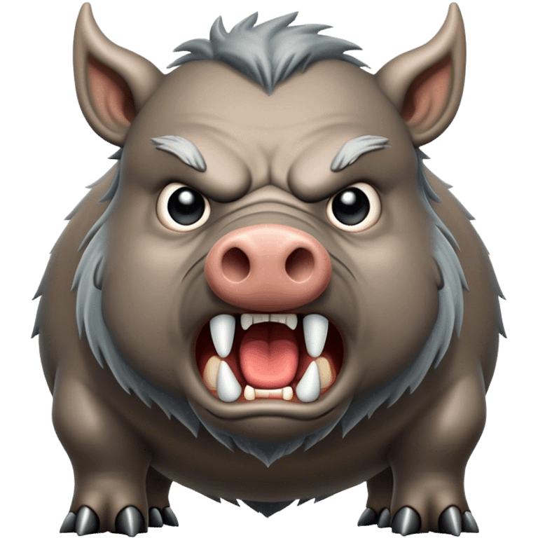 giant angry old grey boar emoji