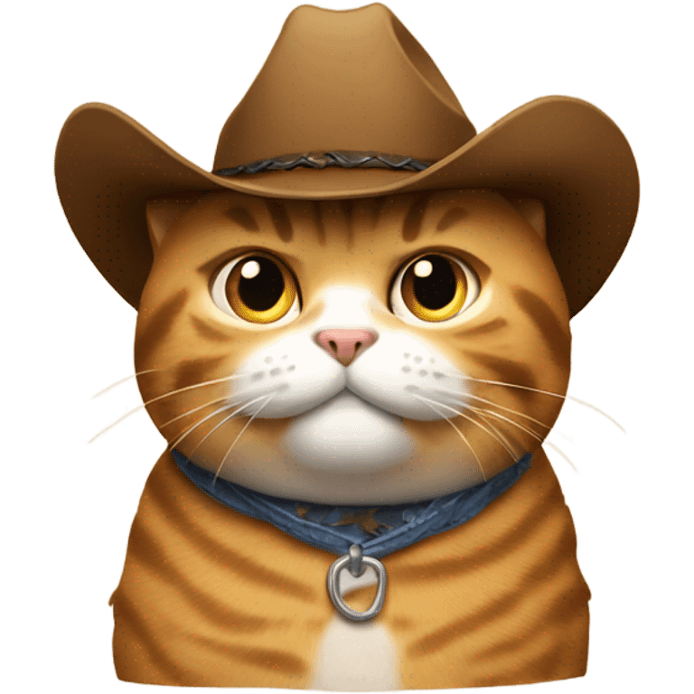 Fat cat with a cowboy hat emoji