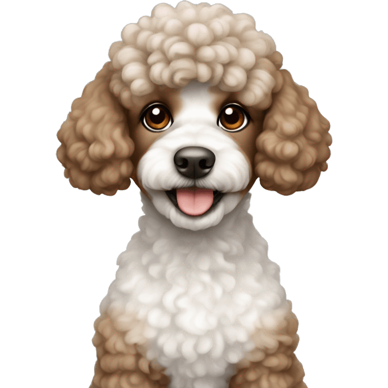 White and brown shi zu poodle dog emoji