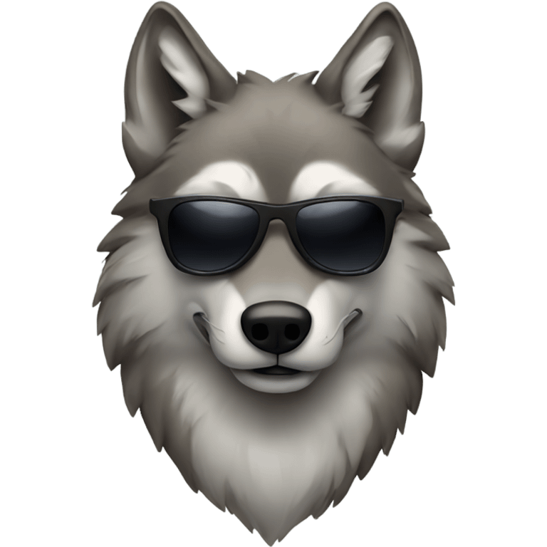 Wolf with sunglasses  emoji