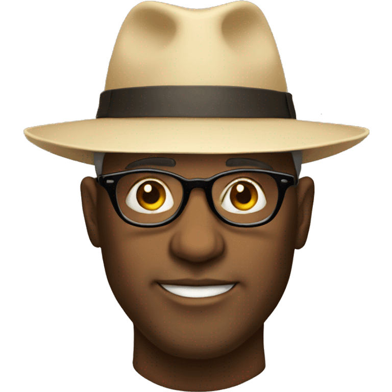 man with glasses and big hat emoji