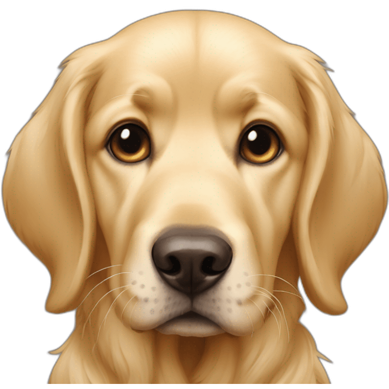 dog close up looking straight to you retriever only heas emoji