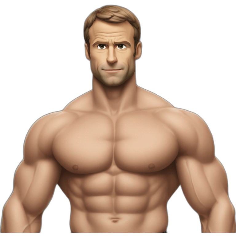 Macron super musclé emoji