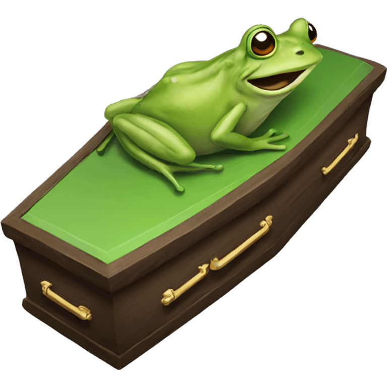 Frog themed coffin  emoji