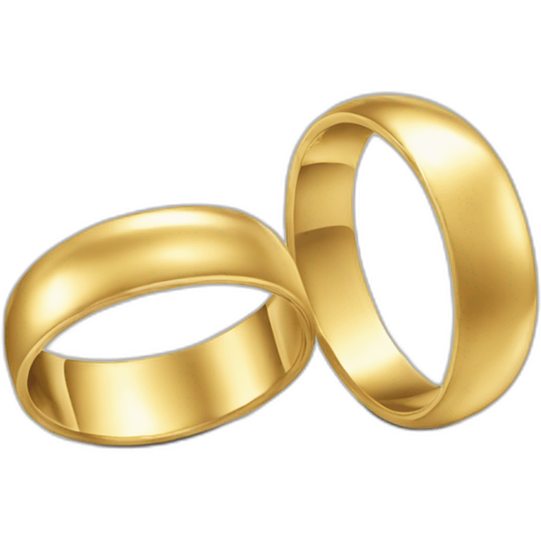 simple 3d gold wedding rings emoji