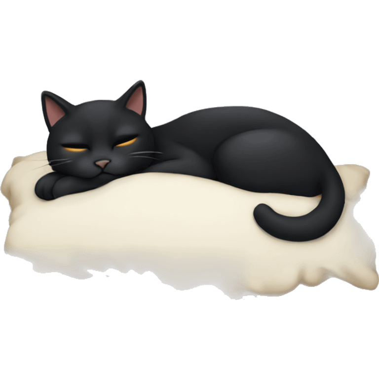 Black cat sleep emoji