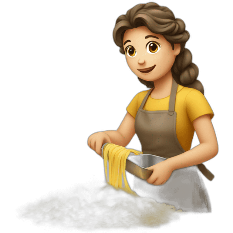 Italian girl making pasta emoji