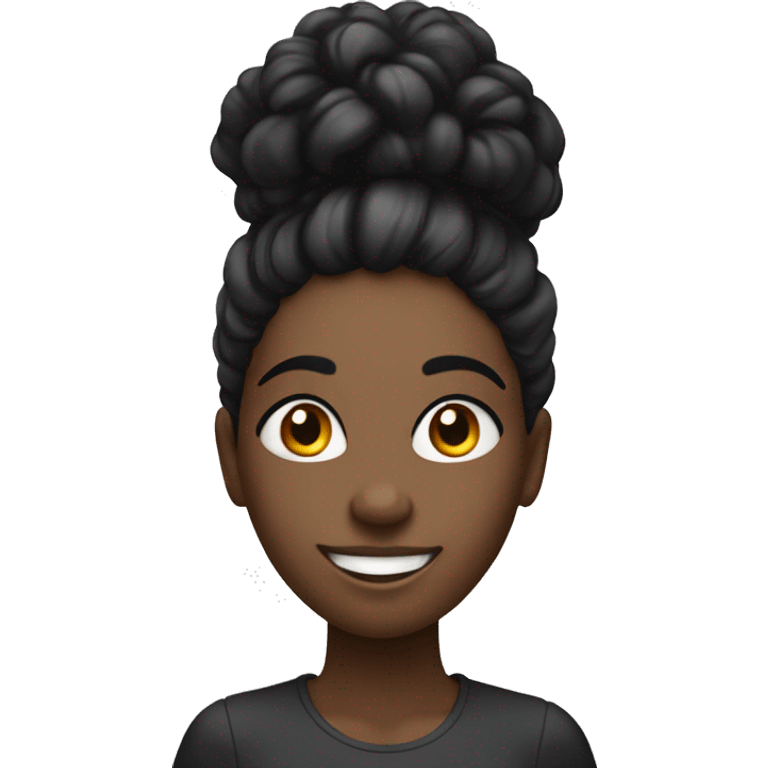 young black lady with bi eyes and big grin, with black hair, she is a software deeloper emoji