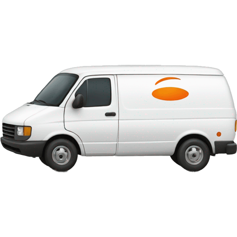 White van with orange ling logo emoji