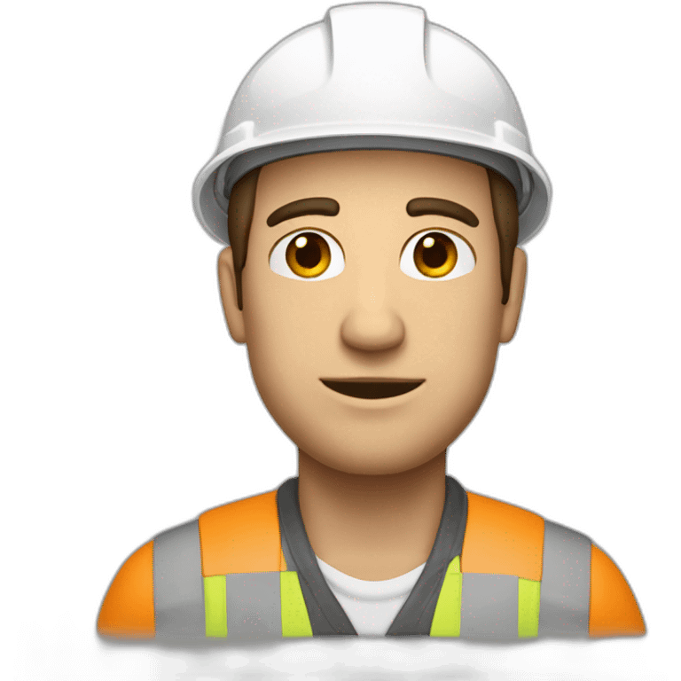 Engineer, white hard hat, fair skintone, bad haircut emoji