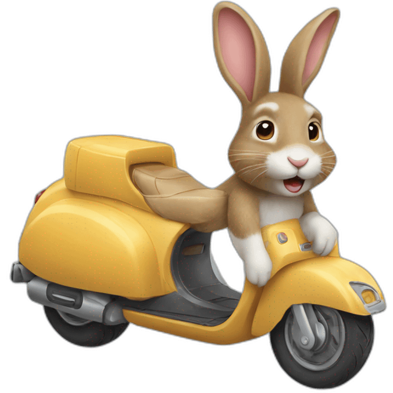 rabbit on scooter emoji