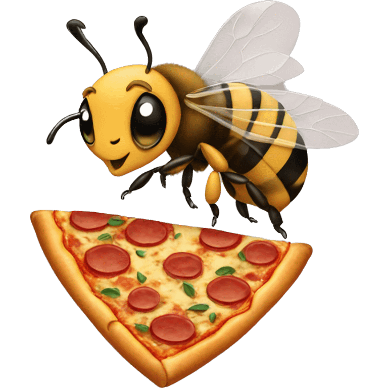 bees with pizza emoji