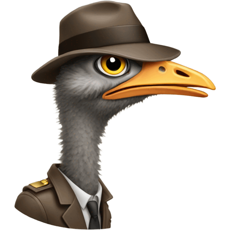 Ostrich detective emoji