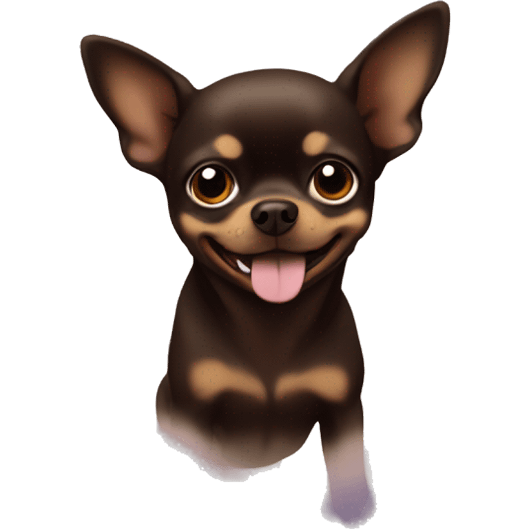 Dark brown chihuaha in heaven  emoji